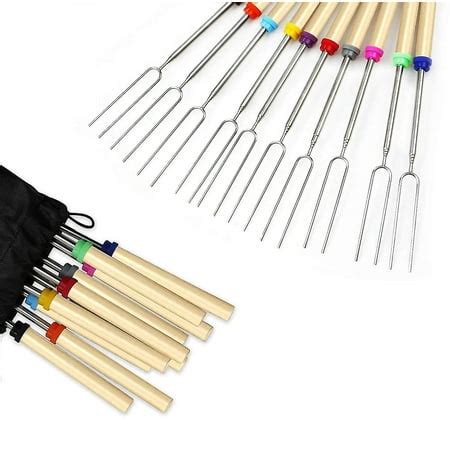 8 Pack Bbq Marshmallow Roasting Sticks Telescoping Forks With Wooden Handle | Walmart Canada