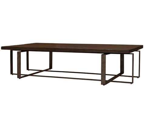 Brant Large Coffee Table With Geometric Wrought Iron Base Zin Home