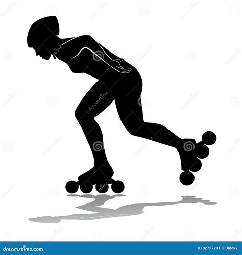 Silhouette Inline Skater Vector Drawing CartoonDealer 183979881