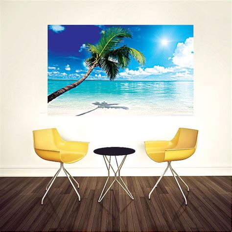 Beach Palm Tree Wall Decal Beach Decor for Apartment Bedroom Ocean Pal ...