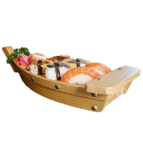 Creative Wooden Sushi Boat Pine Cuisine Sushi Plate Sushi Tools