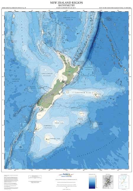 NZ Bathymetry Map – MapCo NZ Ltd – Maori, Pacific Island and New Zealand Maps