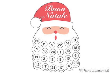 Calendario Dell Avvento Con Babbo Natale Da Stampare PianetaBambini It