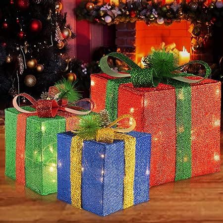 Amazon Lighted Gift Boxes Christmas Decoration Set Of 3 Piece