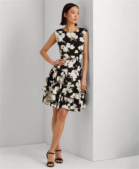 Lauren Ralph Lauren Floral Georgette Drop Waist Dress Macys