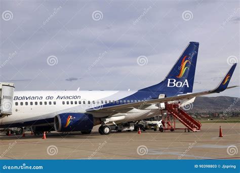 The Plane of Bolivian Airlines BOA in the Airport Editorial Stock Photo ...