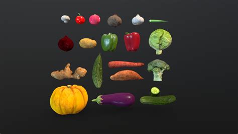 Vegetables Collection Buy Royalty Free 3d Model By Brightvisiongame 668b8cc Sketchfab Store