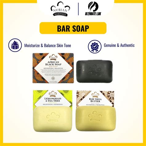 Nubian Heritage Lemongrass And Tea Tree African Black Raw Shea Bar