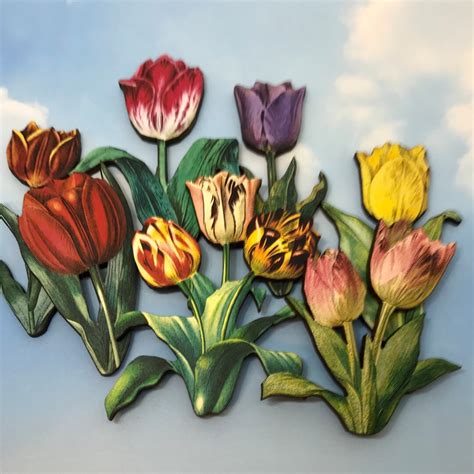 Tulip Magnet Sets Tulip Magnets Wooden Magnets Fridge Magnets Mom