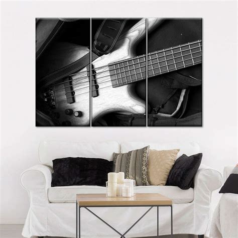 Monochromatic Bass Guitar Wall Art Photography