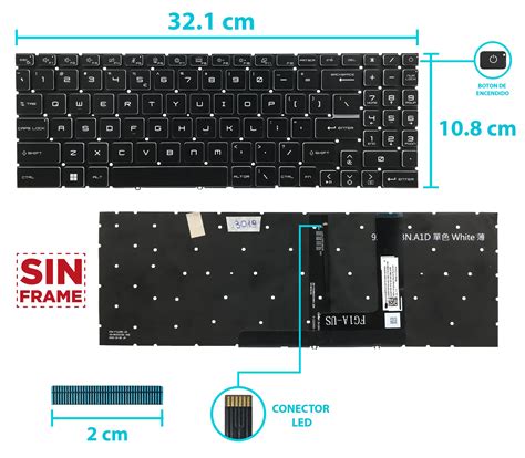 TECLADO MSI KATANA GF66 GF76 PULSE GL66 GL76 MS 1582 MS 1583 MS 17L1 MS