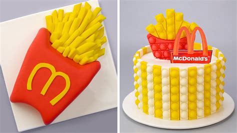 How To Make Mcdonalds Cake Decorating Ideas 🍕🍟 Most Satisfying Fondant Cake Decorating Youtube