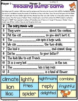 2 Syllable Word Games Long I Vowel Teams Science Of Reading Orton