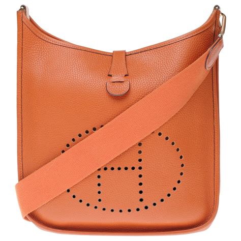 Hermès Evelyne GM bag Big model Orange Togo leather garniture en