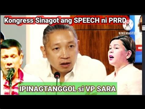 Kongress Sinagot Si PRRD Ipinagtanggol Si VP SARA YouTube