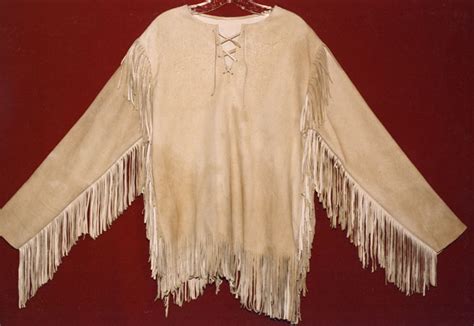 Deerskin Leather Mountain Man Pullover Shirt With Fringe