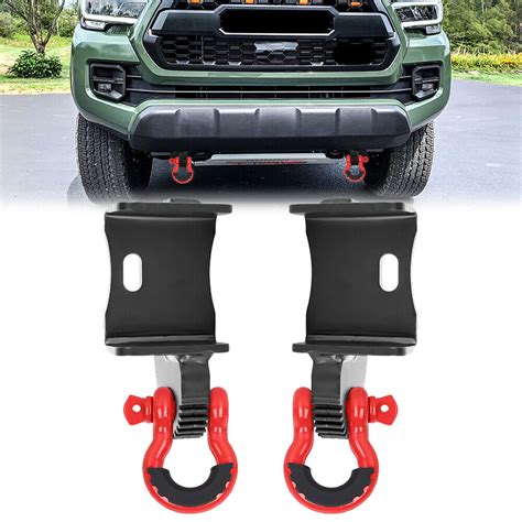 Pair Front Demon Tow Hook Brackets D Ring Shackles For