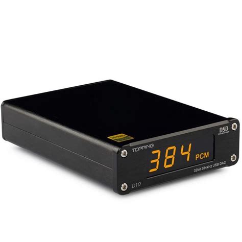 TOPPING D10 USB DAC 32bit/384kHz DSD 256 XMOS U208 ES9018K2M - Audiophonics