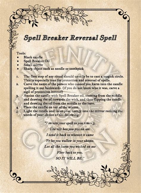 Spell Breaker Reversal Spell — Infinity Coven Wiccan Spell Book