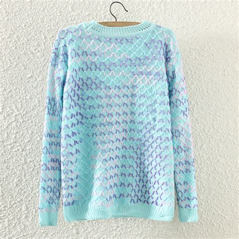 Fashion O Neck Long Sleeve Loose Knit Sweater Pullovers Women Clothing