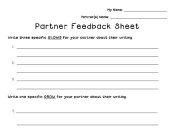 Peer Feedback Sheet