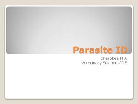 Presentation Parasite Id North Carolina Ffa Veterinary Science Cde