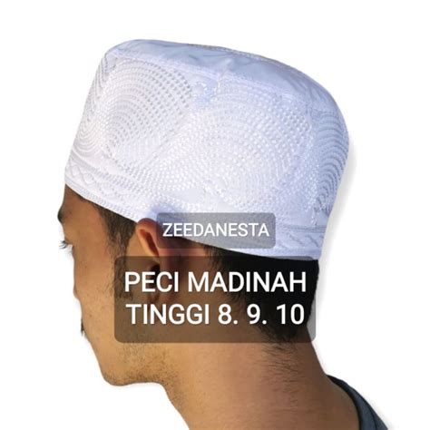 Jual Peci Kopiah Madinah Haji Putih Tinggi Shopee Indonesia