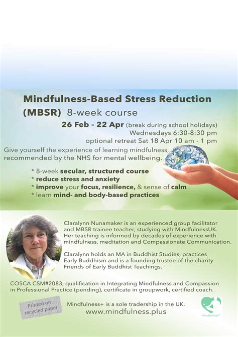 Mindfulness Based Stress Reduction Course 26 FEB 2020