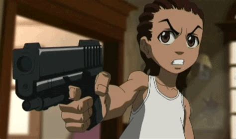 Huey Freeman And Riley Freeman With Guns