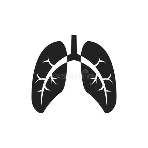 Icon Of Lungs On A Gray Background Vector Illustration Stock