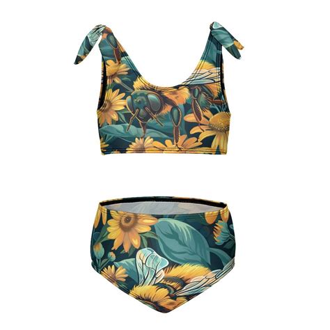 Bee Daisy Flower Girl S Piece Bikini Set Beach Sport Swimsuit Swimwear Y Cm Walmart