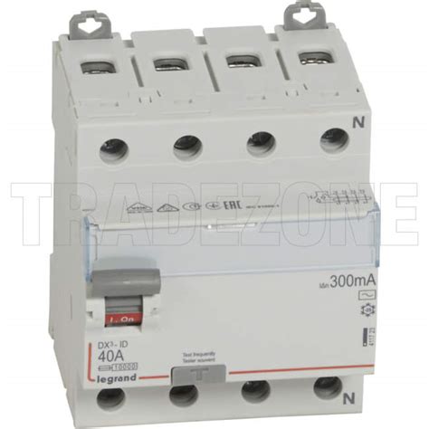 411723 Legrand Residual Current Device Dx3 300ma Type Ac 4p 40a