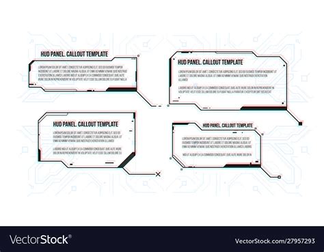 Hi Tech Abstract Rectangle Frame Hud Futuristic Vector Image