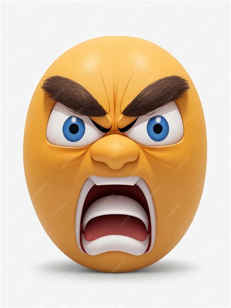 Premium Photo | A angry face emoji with white backgrou