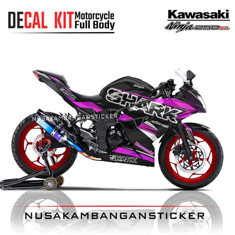 Decal Stiker Kawasaki Ninja Sl Mono Livery Sharks Helmet Grafis