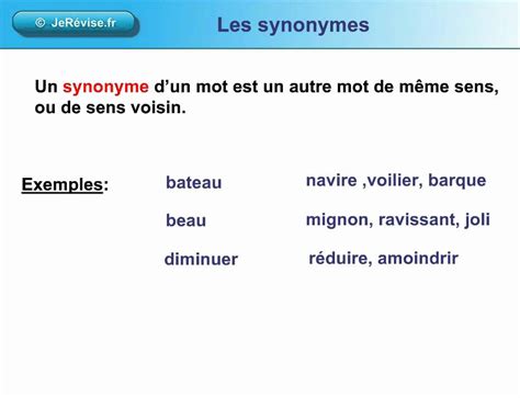 Exemple De Synonyme Ce1