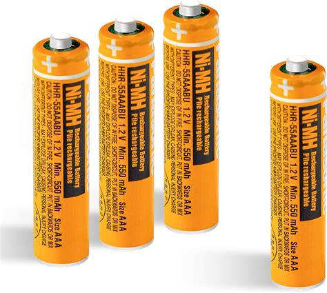 Amazon 4 Pack 550mAh 1 2V NiMh Rechargeble Battery HHR 55AAABU NI