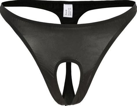 Iiniim Men Sexy Open Front Hole Bikini Briefs Underwear Low Rise Panties G String Thongs T Back