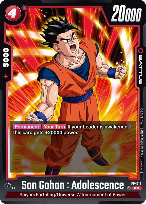 Son Gohan Adolescence Fp Fusion World Promotion Cards And