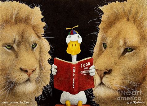 Reading Between The Lions... Painting by Will Bullas