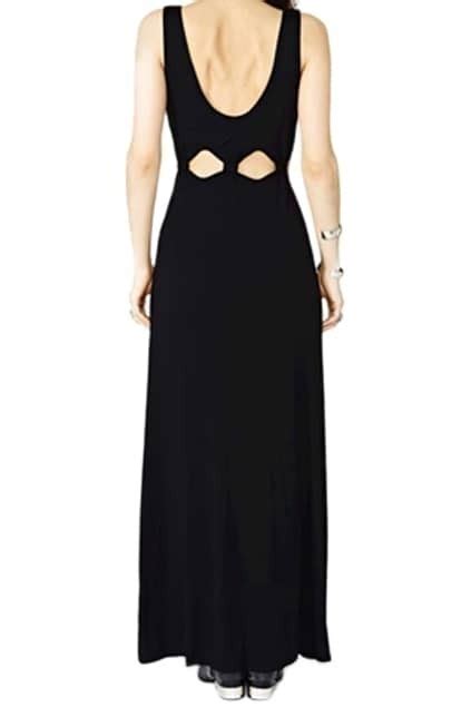 Romwe Cut Out Longline Sleeveless Black Dressfor Women Romwe