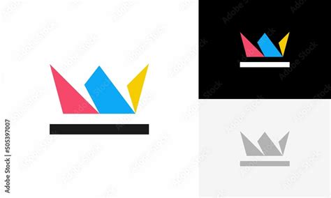 crown paint logo design vector Stock Vector | Adobe Stock