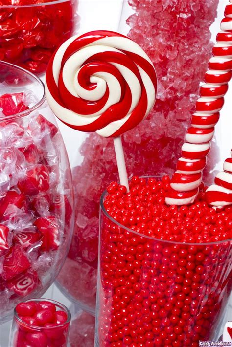 Red Candy Buffet With Colorful Candy