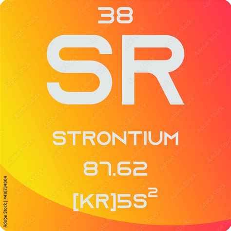 Strontium Sr Alkaline Earth Metal Chemical Element Vector Illustration Diagram With Atomic