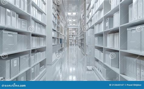 Archive Evidence Police Depository Cardboard Box Black Shelves With