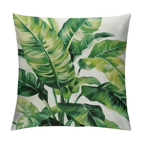 Patifu Palm Leaf Pillow Decorative Leaf Throw Pillow Cover Tropical