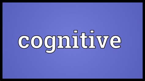 Cognitive Meaning - YouTube