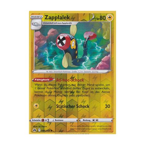 Zapplalek Reverse Holo Zenit Der K Nige Pokemon Karte Kaufen