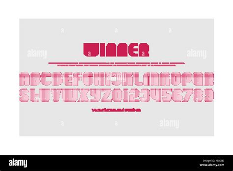 Alphabet Letters And Numbers With Small Squares Texture Vector Bold