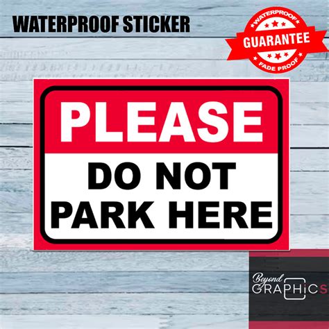 Beyond Graphics No Parking I Bawal Pumarada Sign Pvc Sticker Metal